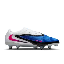 Nike Phantom 6 Low Elite IJzeren-Nop Voetbalschoenen (SG) Pro Player Blauw Wit Felroze