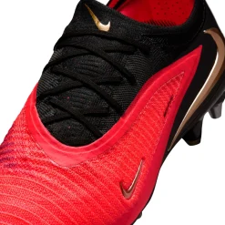 Nike Phantom 6 Low Elite IJzeren-Nop Voetbalschoenen (SG) Pro Player Zwart Felrood Goud