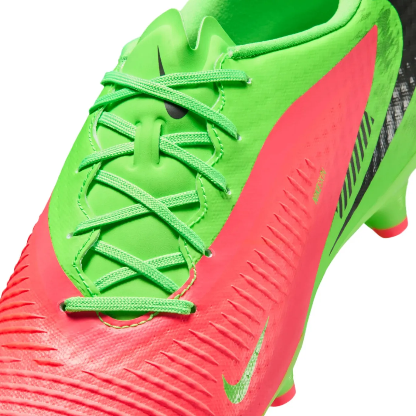 Nike Phantom 6 Low Haaland Academy Gras / Kunstgras Voetbalschoenen (MG) Felgroen Rood Zwart