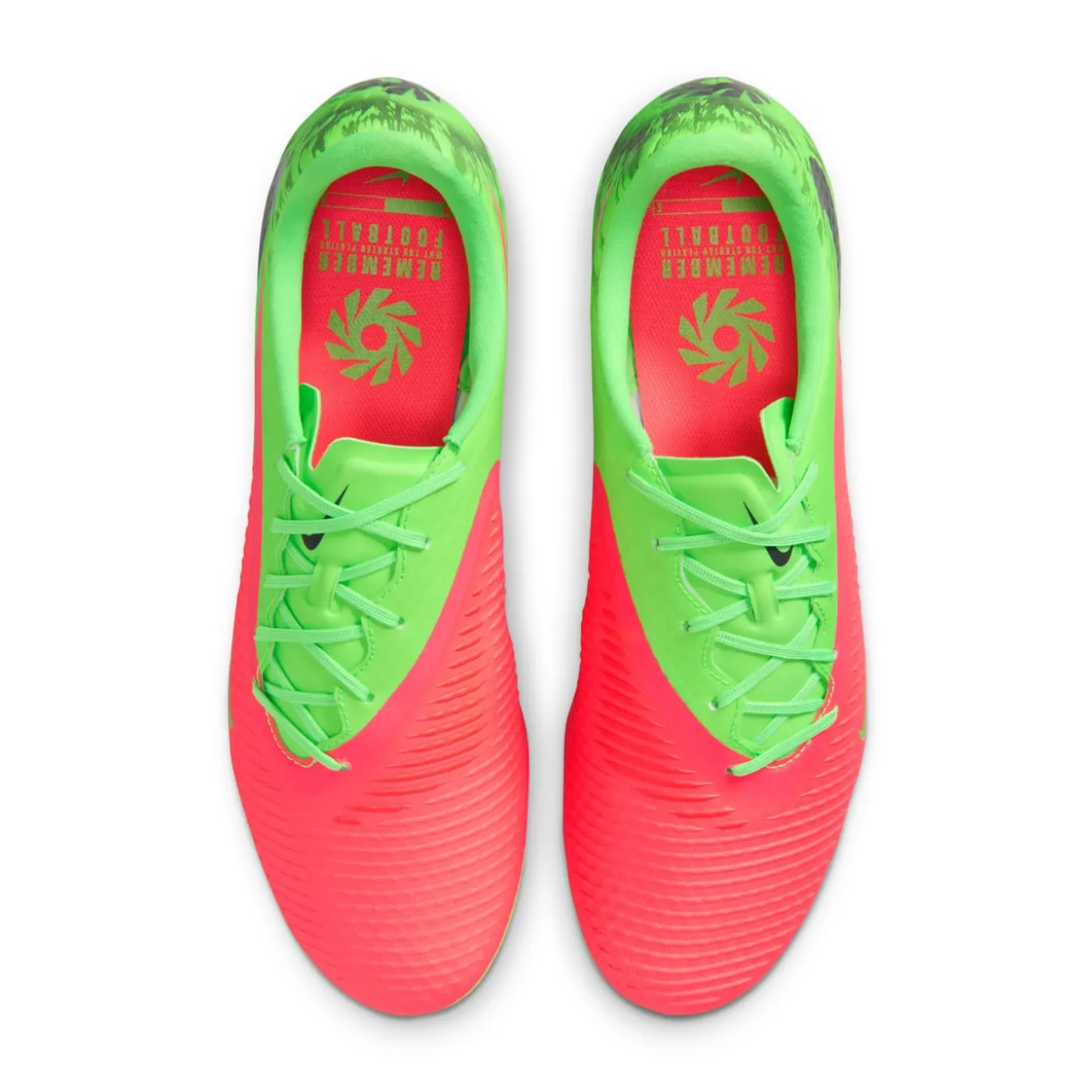 Nike Phantom 6 Low Haaland Academy Gras / Kunstgras Voetbalschoenen (MG) Felgroen Rood Zwart