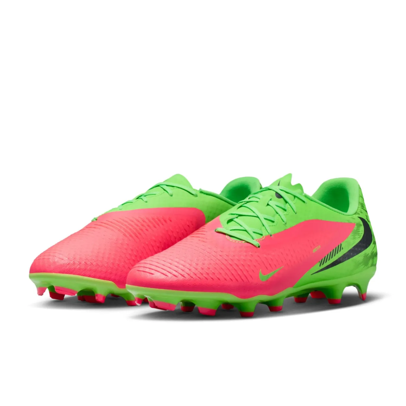 Nike Phantom 6 Low Haaland Academy Gras / Kunstgras Voetbalschoenen (MG) Felgroen Rood Zwart