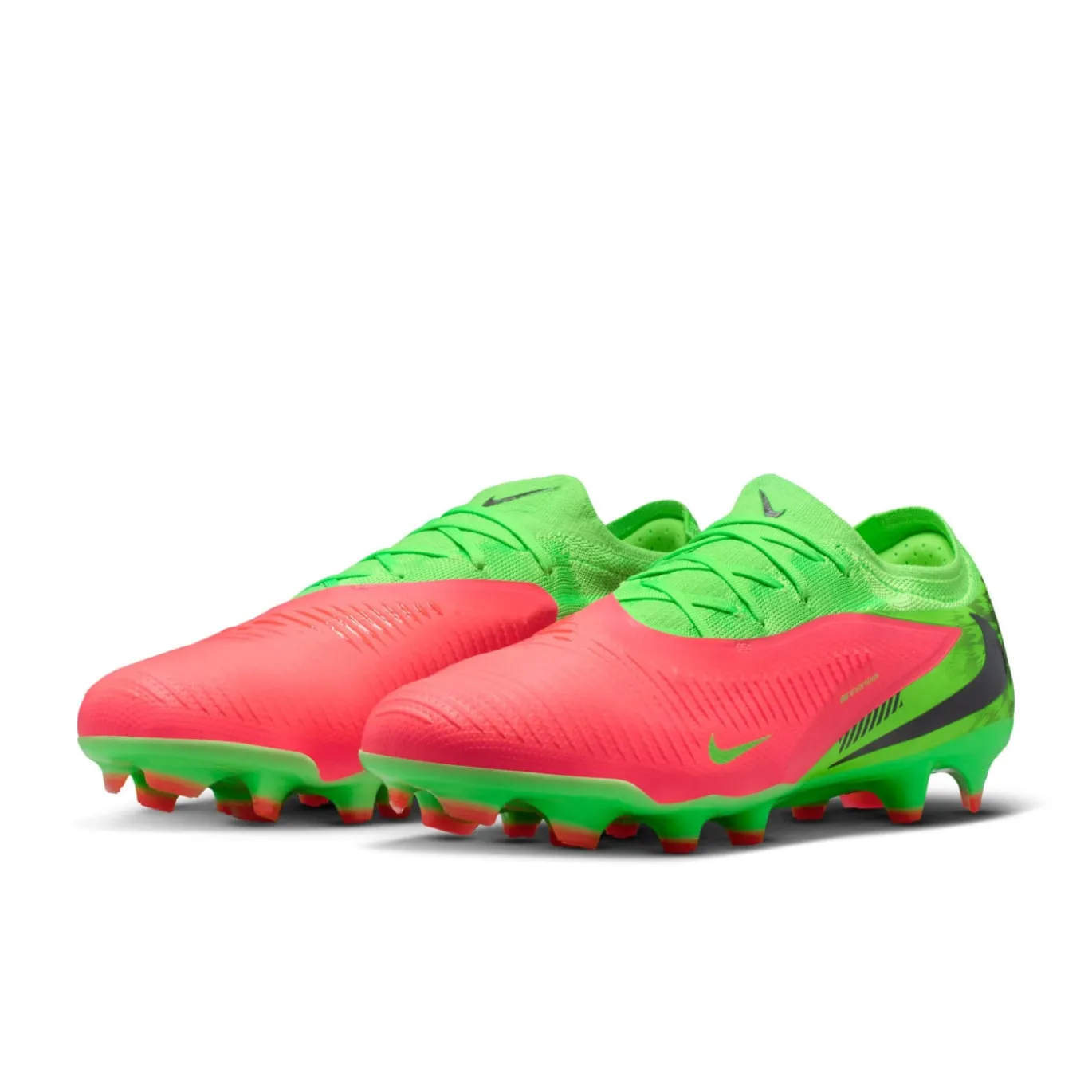 Nike Phantom 6 Low Haaland Pro Gras Voetbalschoenen (FG) Felgroen Rood Zwart