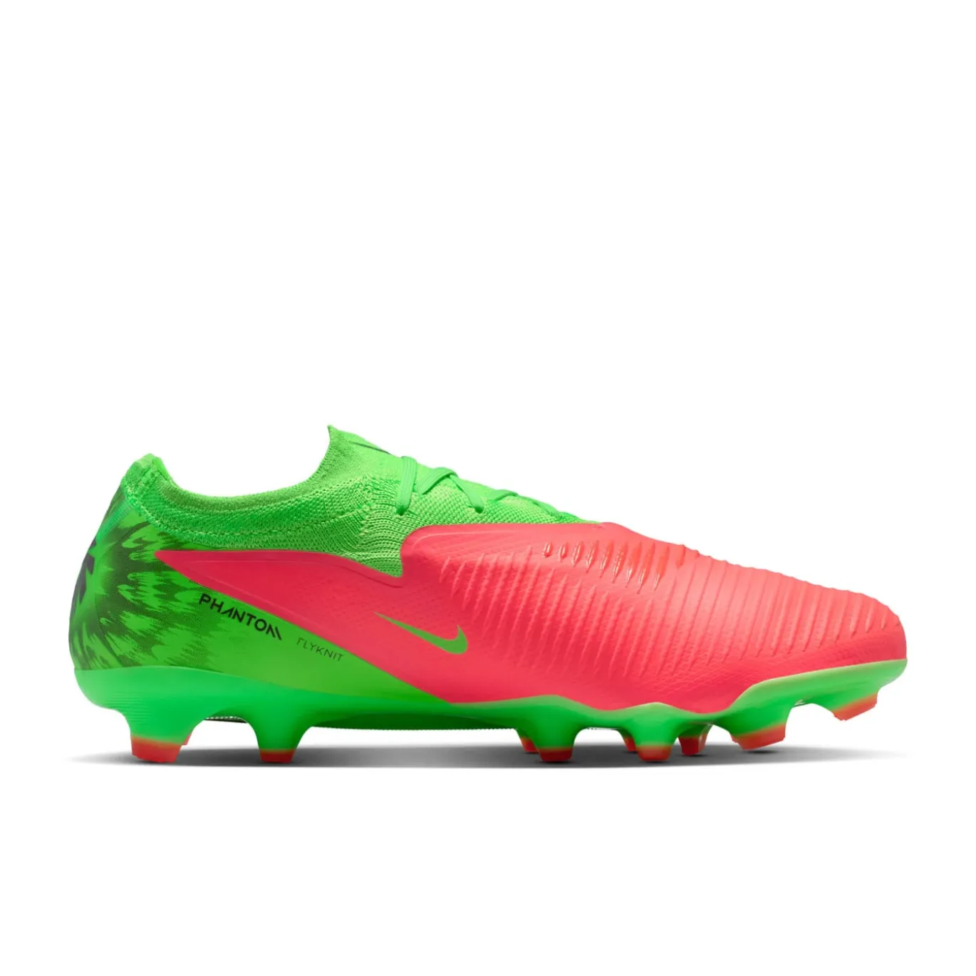 Nike Phantom 6 Low Haaland Pro Gras Voetbalschoenen (FG) Felgroen Rood Zwart