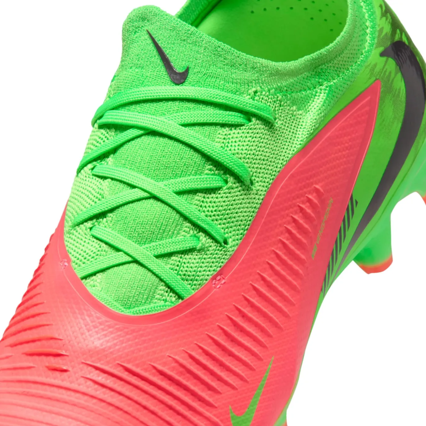 Nike Phantom 6 Low Haaland Pro Gras Voetbalschoenen (FG) Felgroen Rood Zwart