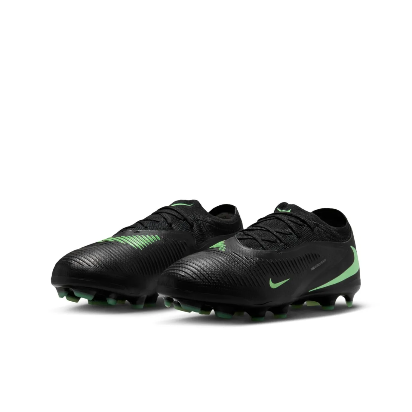 Nike Phantom 6 Low Pro Gras / Kunstgras Voetbalschoenen (MG) Kids Zwart Felgroen