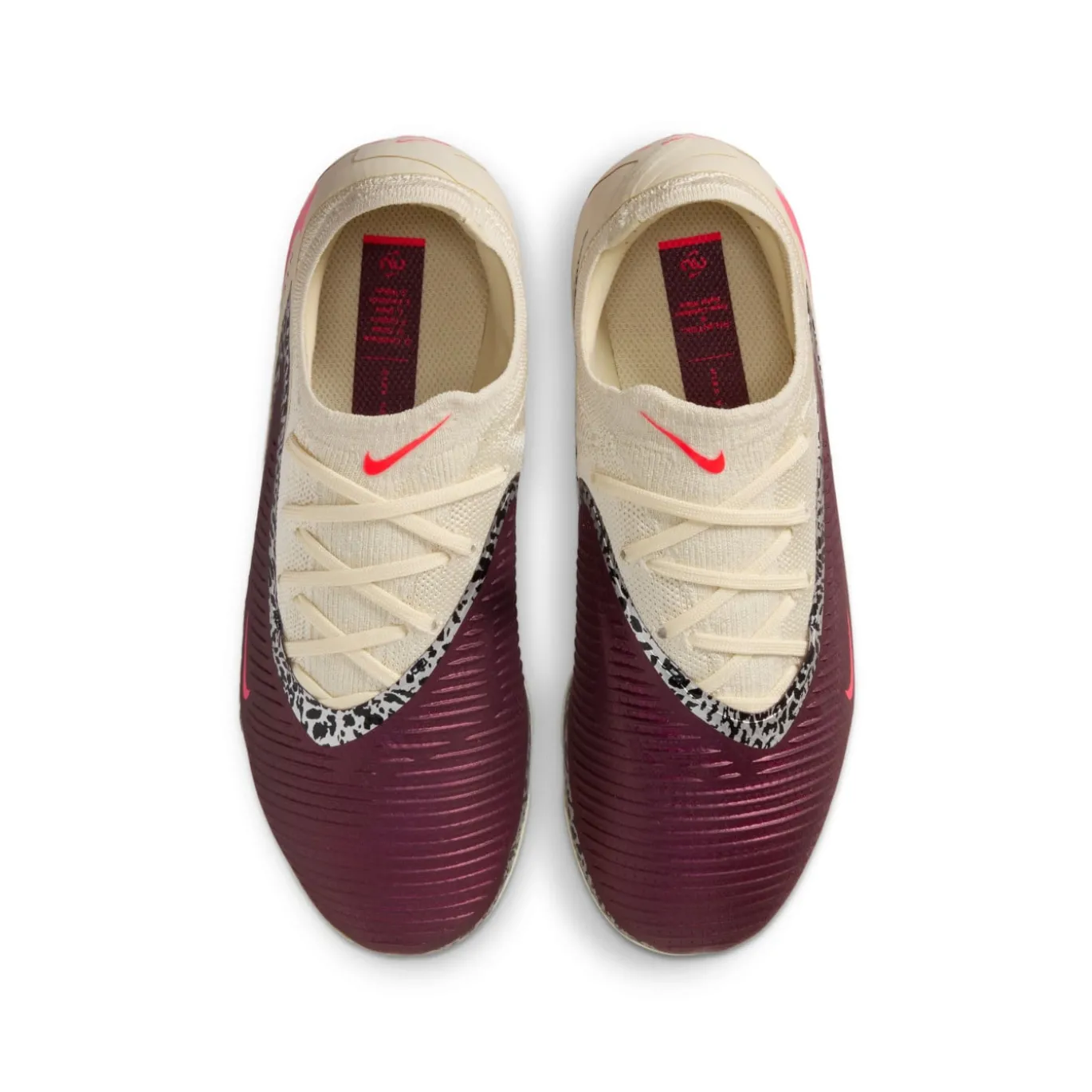 Nike Phantom 6 Low Pro Gras / Kunstgras Voetbalschoenen (MG) Kids Gebroken Wit Bordeauxrood Rood