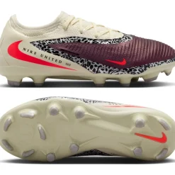 Nike Phantom 6 Low Pro Gras / Kunstgras Voetbalschoenen (MG) Kids Gebroken Wit Bordeauxrood Rood