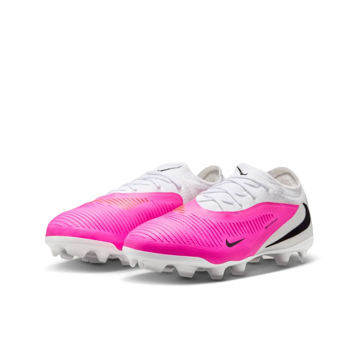 Nike Phantom 6 Low Pro Gras / Kunstgras Voetbalschoenen (MG) Kids Wit Felroze Zwart