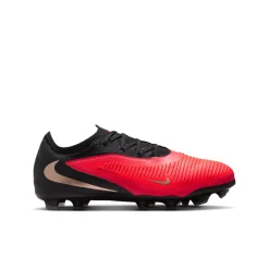 Nike Phantom 6 Low Pro Gras / Kunstgras Voetbalschoenen (MG) Kids Zwart Felrood Goud