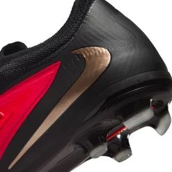 Nike Phantom 6 Low Pro Gras / Kunstgras Voetbalschoenen (MG) Kids Zwart Felrood Goud