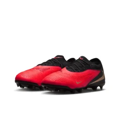 Nike Phantom 6 Low Pro Gras / Kunstgras Voetbalschoenen (MG) Kids Zwart Felrood Goud