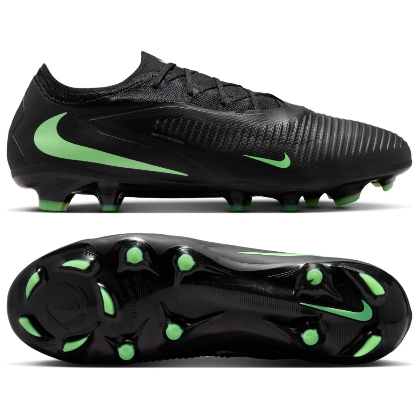 Nike Phantom 6 Low Pro Gras Voetbalschoenen (FG) Zwart Felgroen