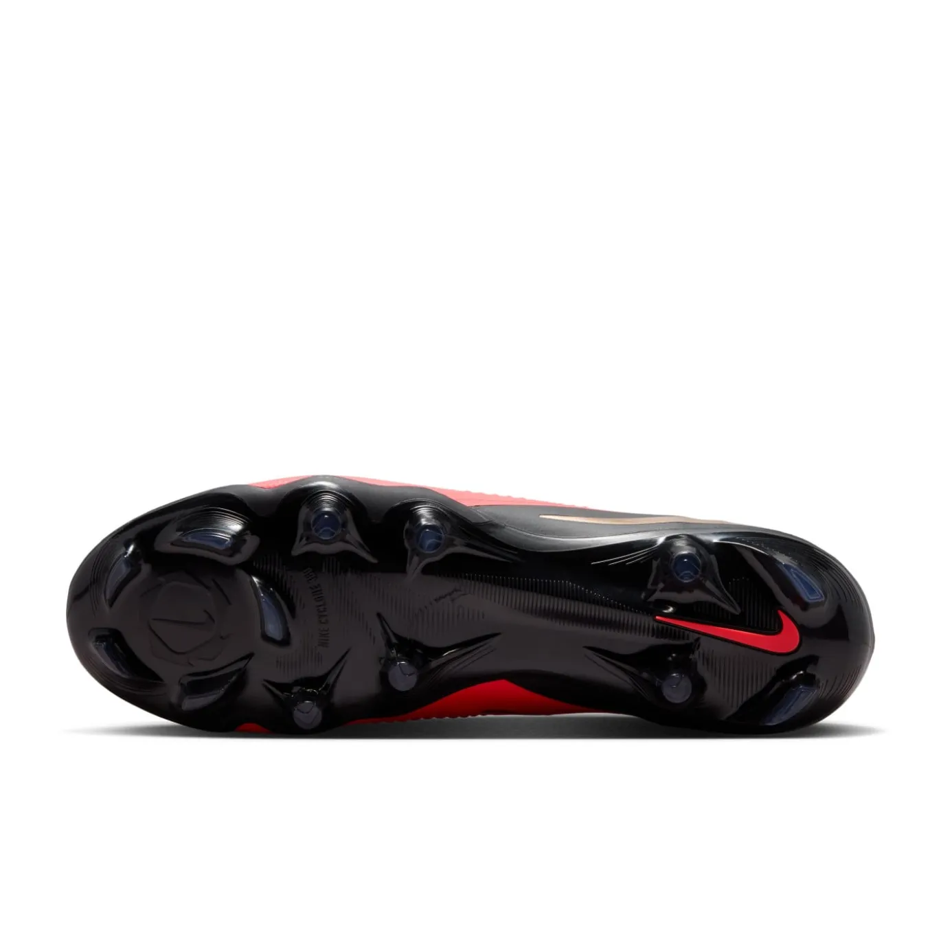 Nike Phantom 6 Low Pro Gras Voetbalschoenen (FG) Zwart Felrood Goud