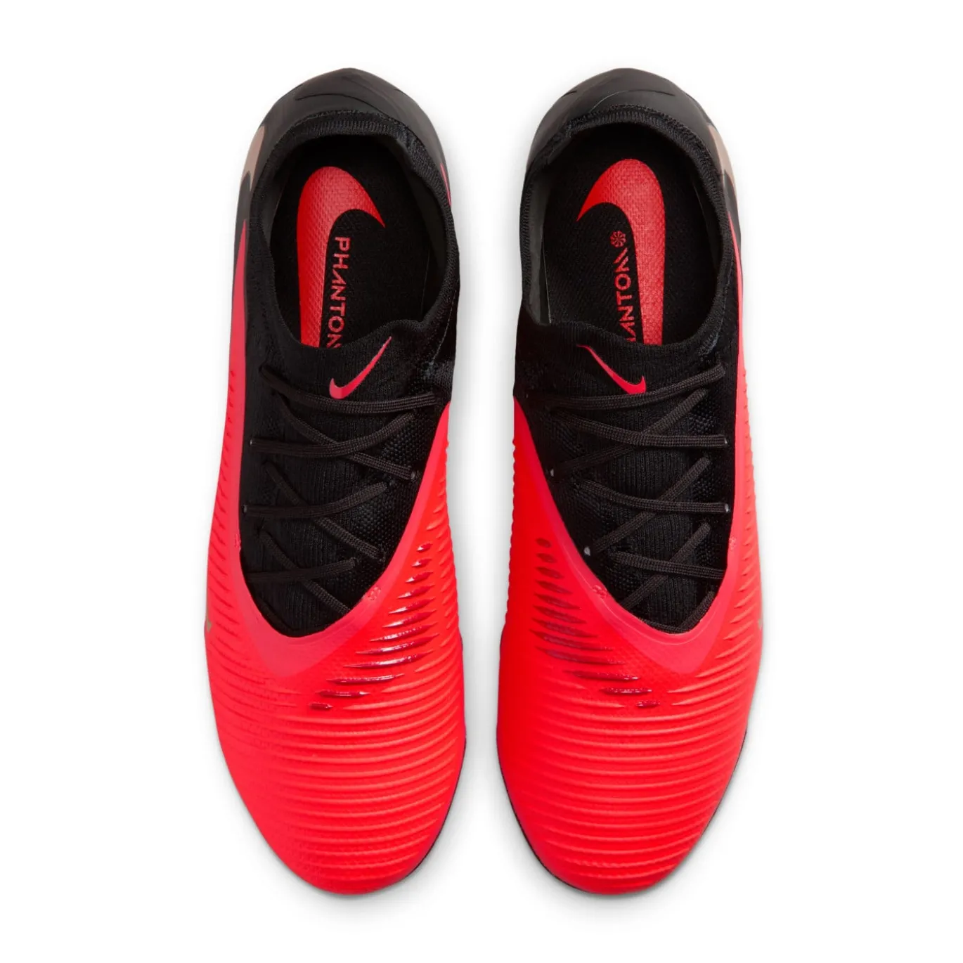 Nike Phantom 6 Low Pro Gras Voetbalschoenen (FG) Zwart Felrood Goud