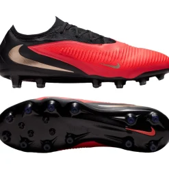 Nike Phantom 6 Low Pro Kunstgras Voetbalschoenen (AG) Zwart Felrood Goud