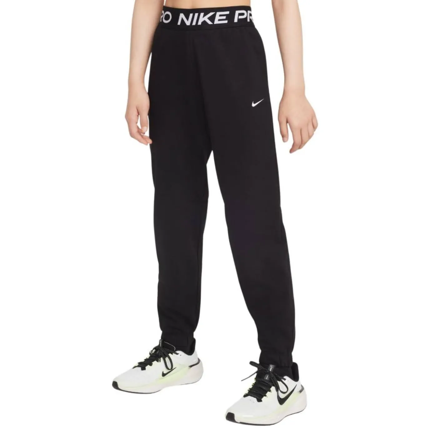 Nike Pro Fleece Joggingbroek Kids Zwart Wit