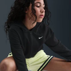Nike Pro Fleece Trainingsjack Hooded Kids Zwart Wit