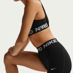 Nike Pro 365 Mid-Rise Sportbroekje (8cm) Dames Zwart Wit