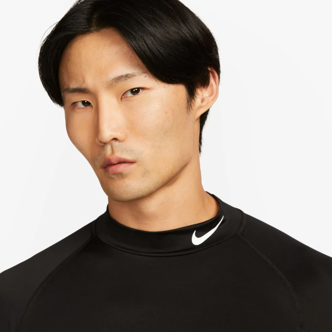 Nike Pro Ondershirt Hoge Hals Lange Mouwen Zwart Wit
