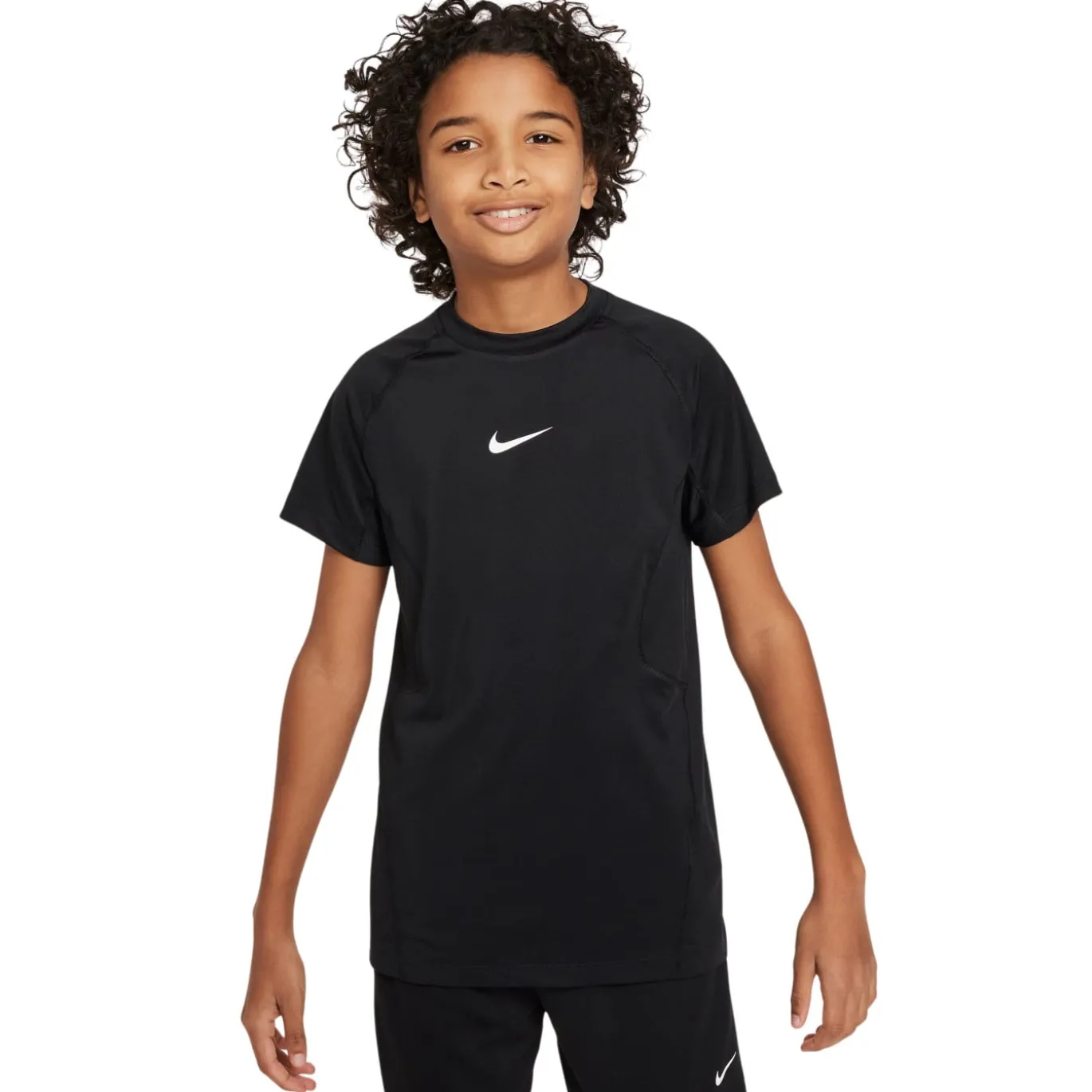 Nike Pro Ondershirt Korte Mouwen Kids Zwart Wit