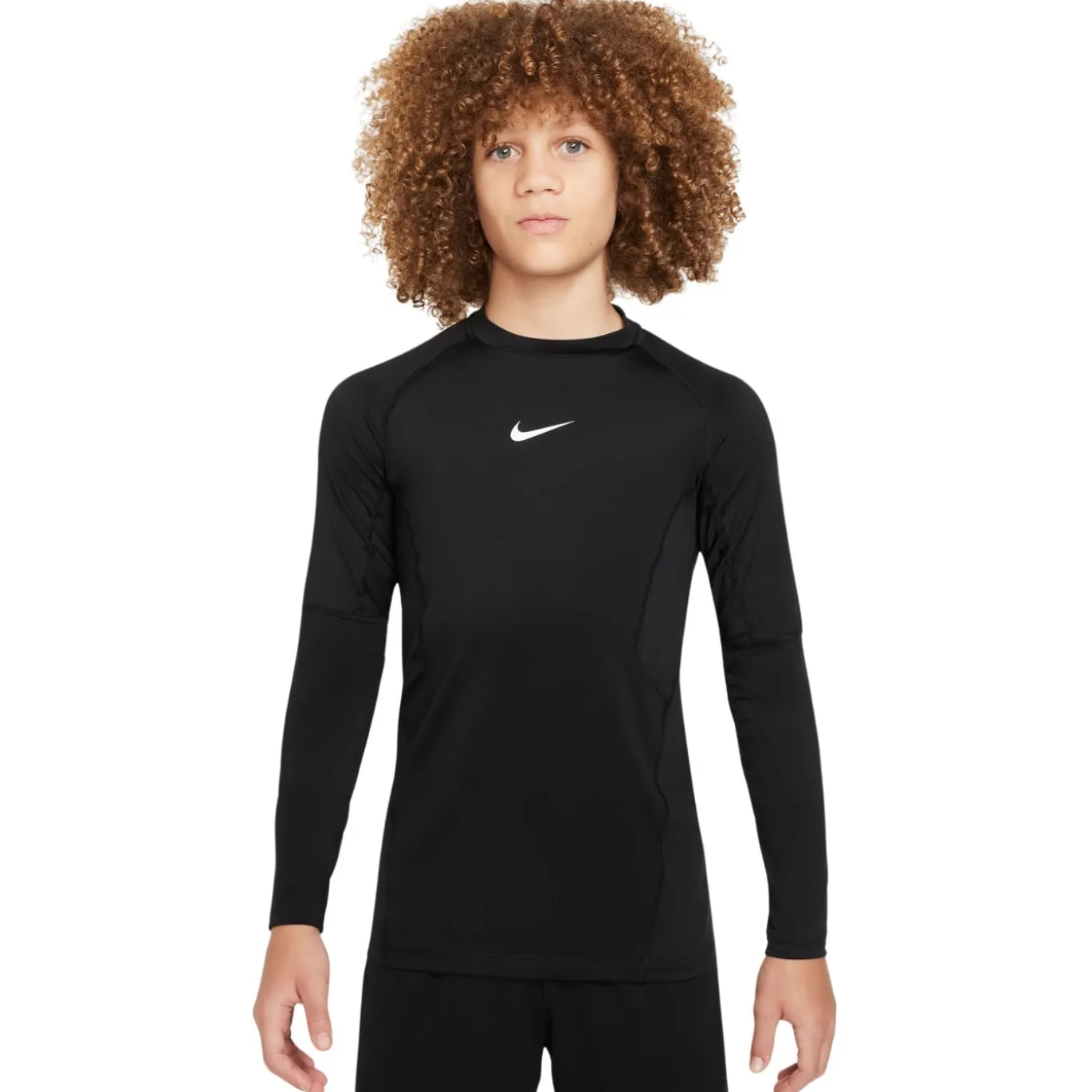 Nike Pro Ondershirt Lange Mouwen Kids Zwart Wit