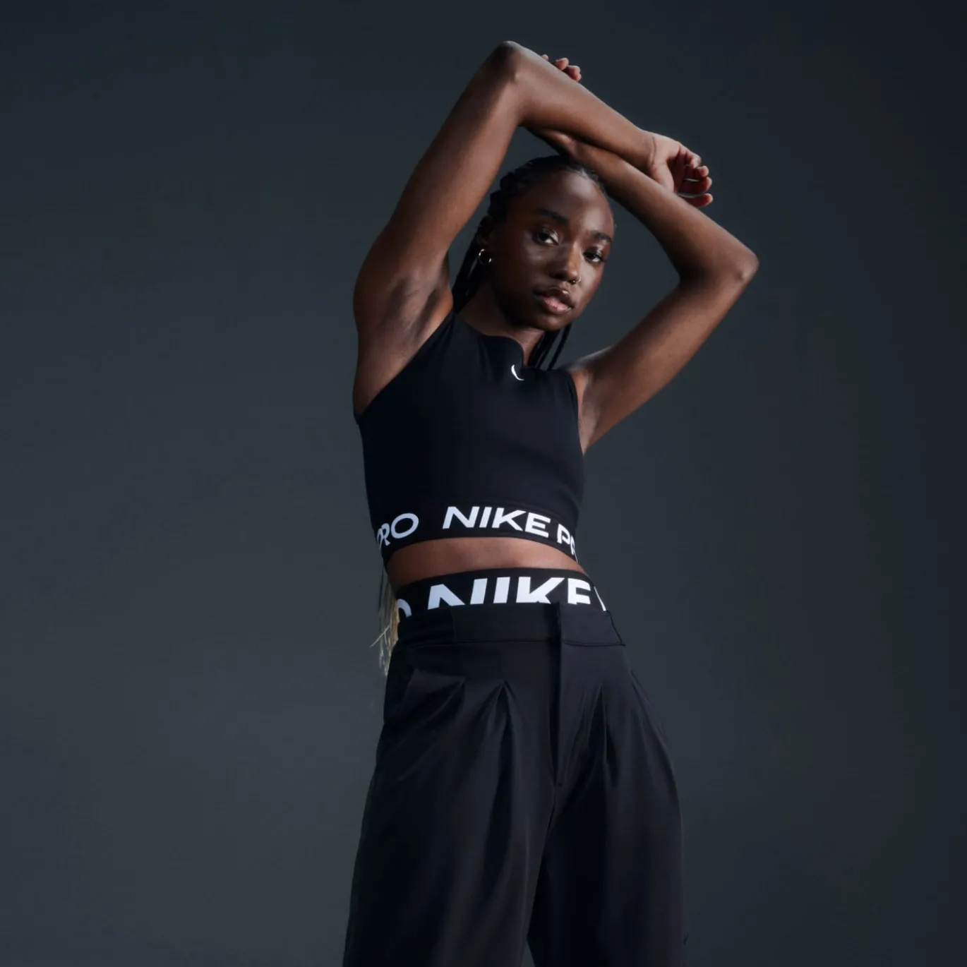 Nike Pro Tanktop Dames Zwart Wit