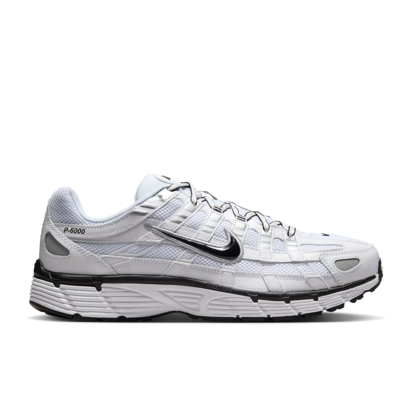 Nike P-6000 Sneakers Wit Metallic Silver Zwart