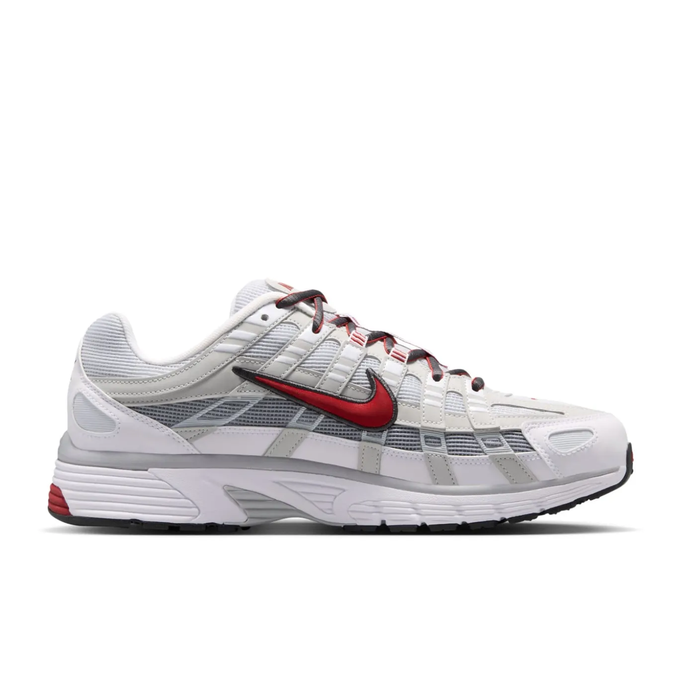 Nike P-6000 Sneakers Wit Rood Platinum Donkergrijs