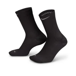 Nike Run Lightweight Crew Sokken Zwart Zilver Donkergrijs