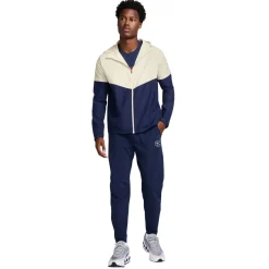 Nike Sportswear Air Woven Trainingspak Full-Zip Donkerblauw Beige Rood Zilver