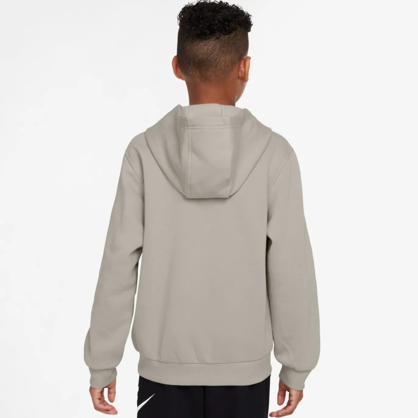 Nike Sportswear Club Big Logo Fleece Hoodie Kids Grijs Wit