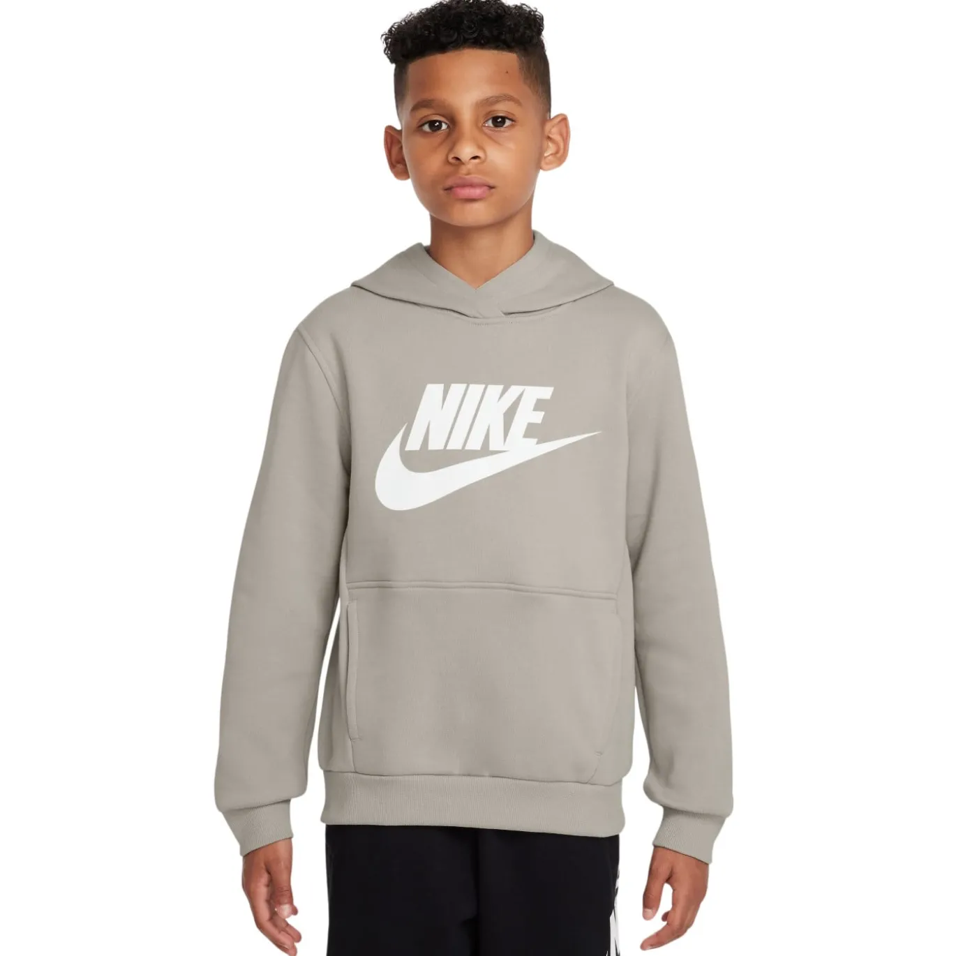 Nike Sportswear Club Big Logo Fleece Hoodie Trainingspak Kids Grijs Wit