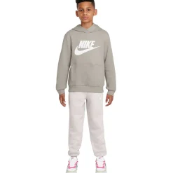 Nike Sportswear Club Big Logo Fleece Hoodie Trainingspak Kids Grijs Wit