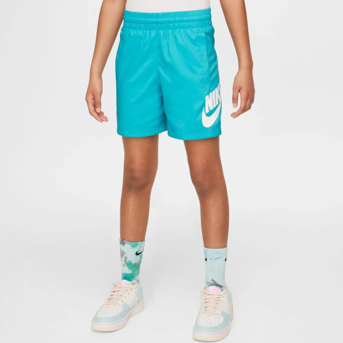 Nike Sportswear Club Broekje Woven Kids Turquoise Wit