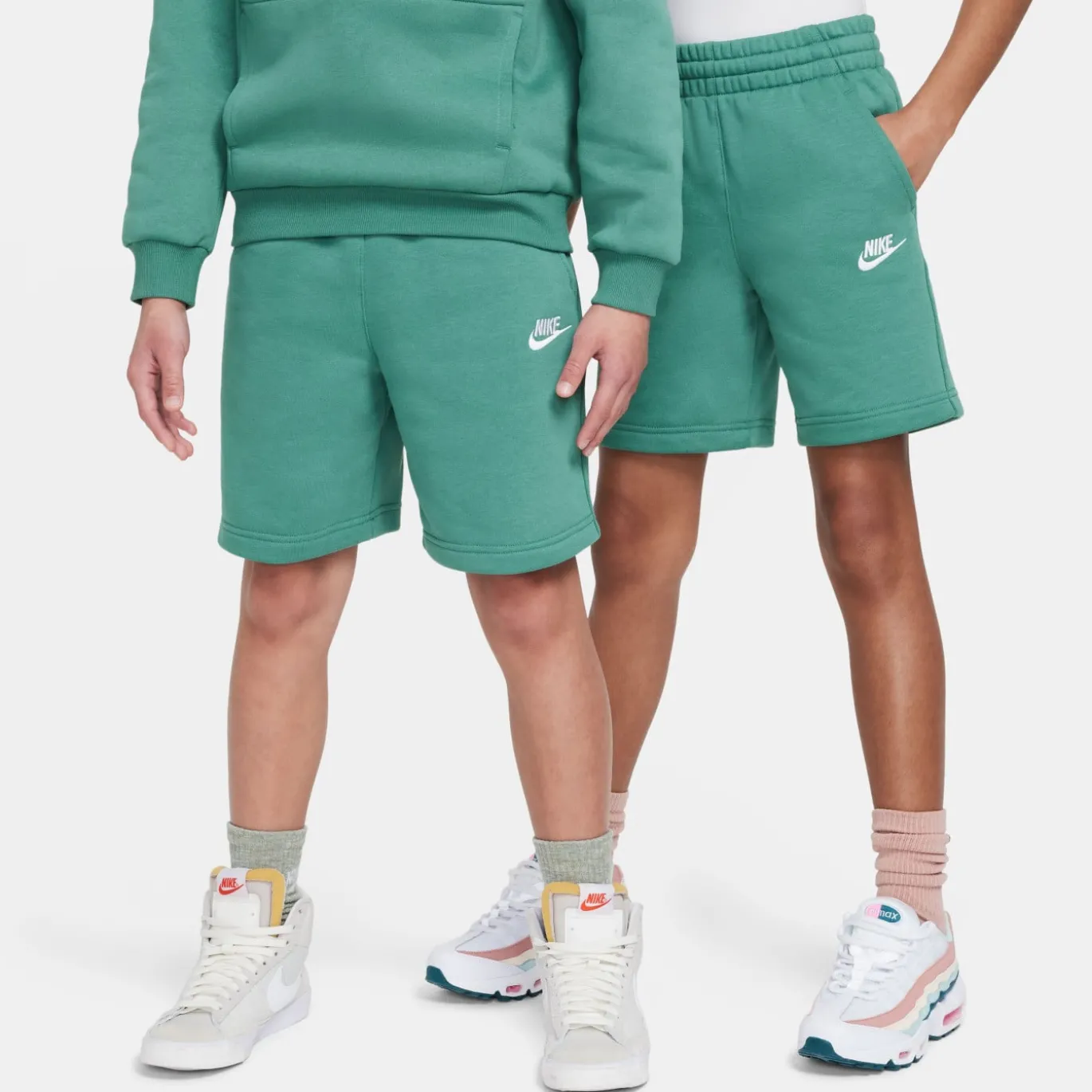 Nike Sportswear Club Fleece Broekje Kids Grijsgroen Wit