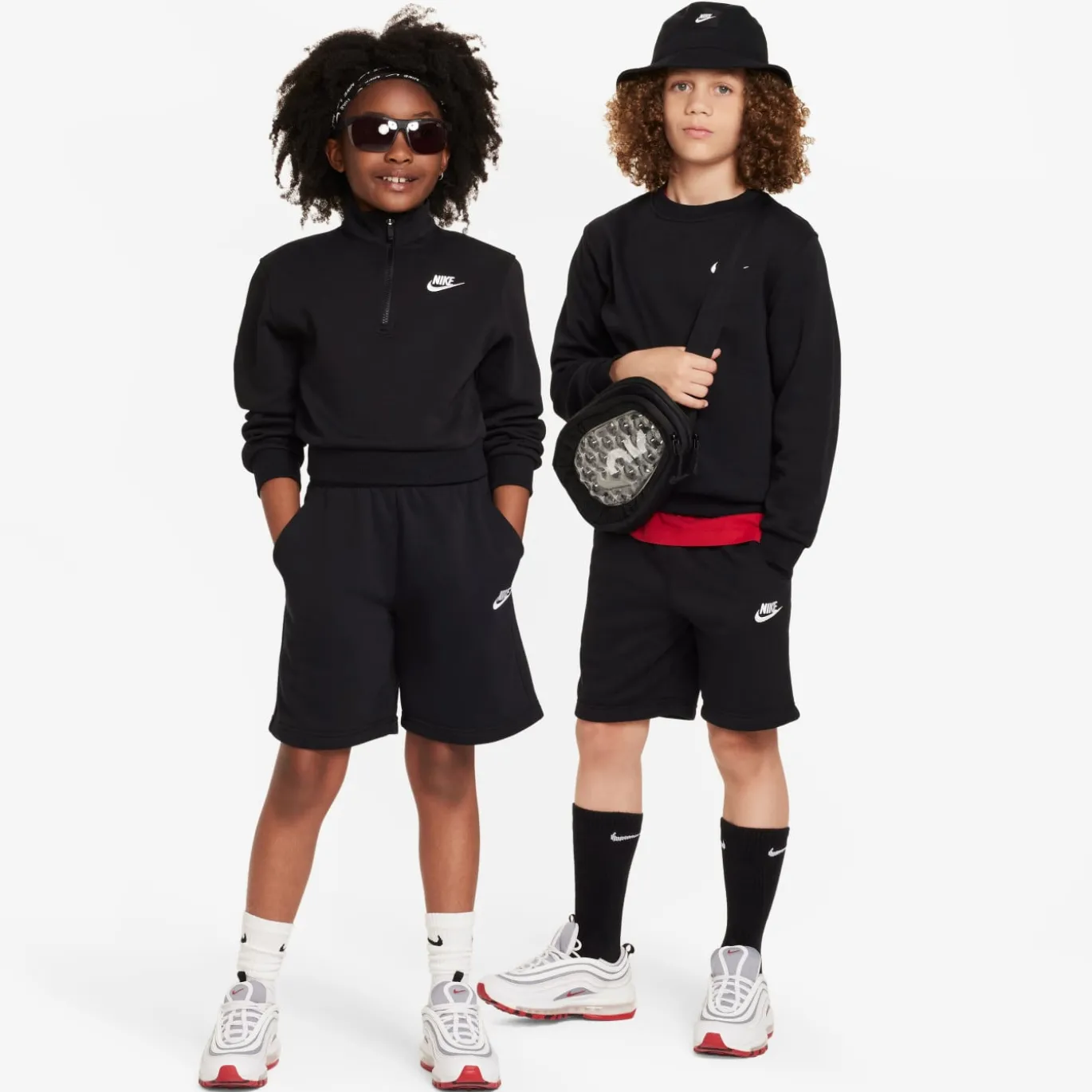 Nike Sportswear Club Fleece Broekje Kids Zwart Wit