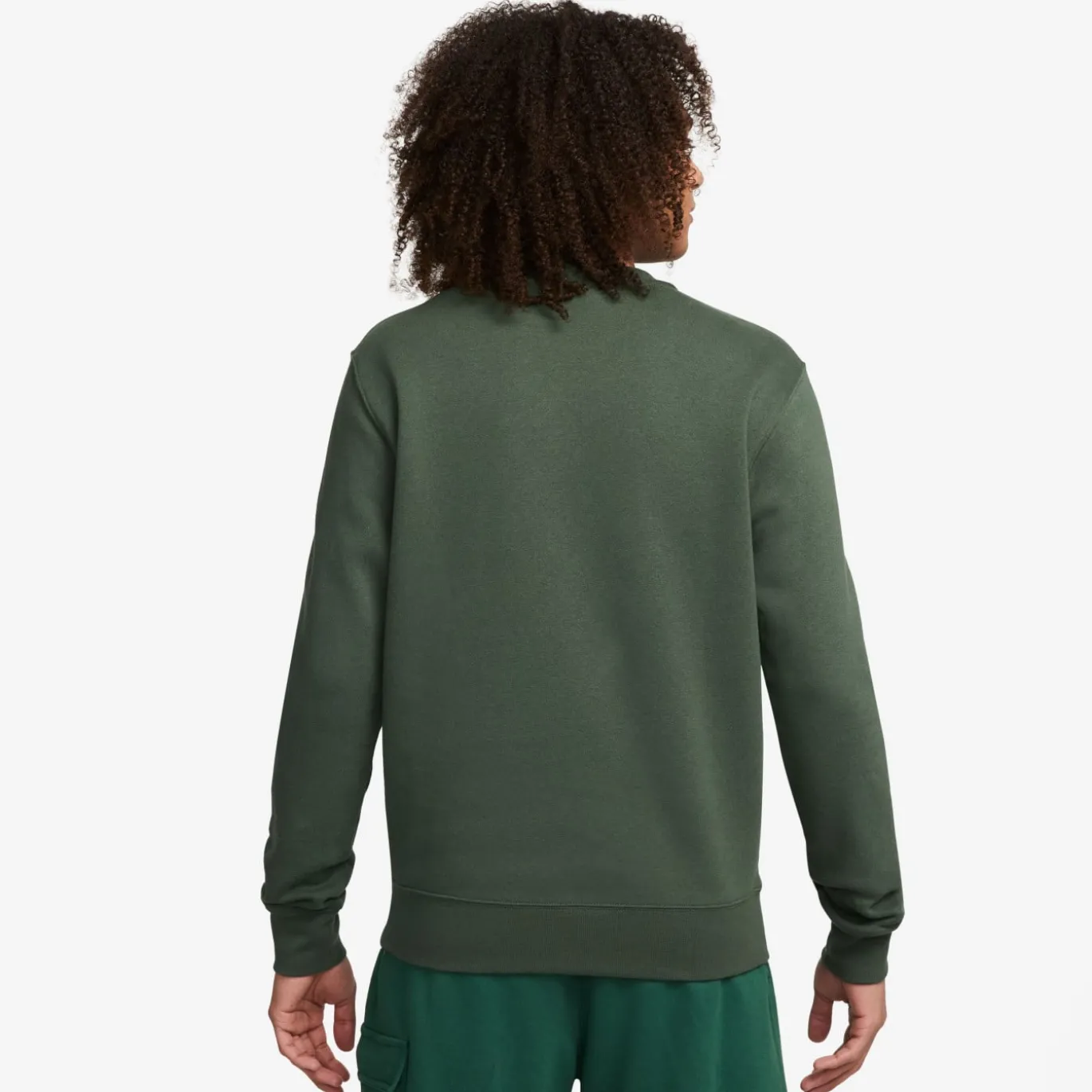 Nike Sportswear Club Fleece Crew Sweater Donkergroen Wit