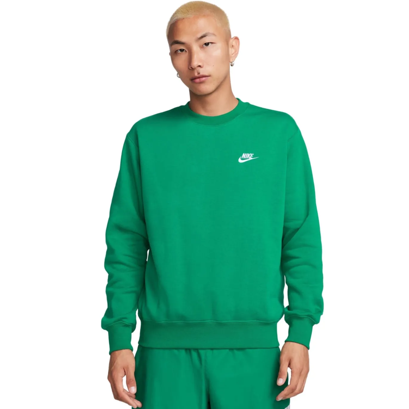 Nike Sportswear Club Fleece Crew Sweater Groen Wit