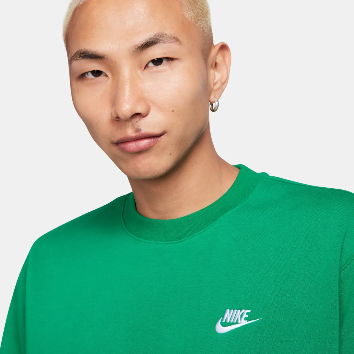 Nike Sportswear Club Fleece Crew Sweater Groen Wit