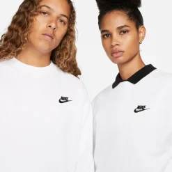Nike Sportswear Club Fleece Crew Sweater Wit Zwart