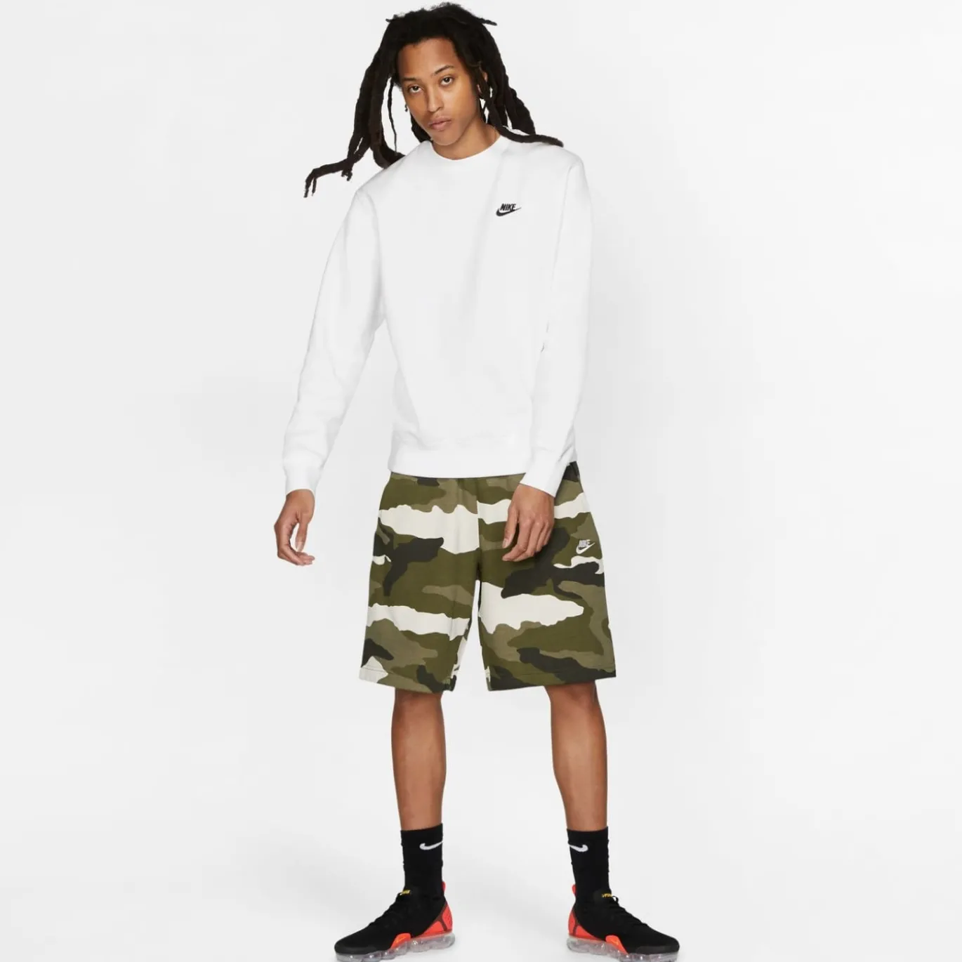 Nike Sportswear Club Fleece Crew Sweater Wit Zwart