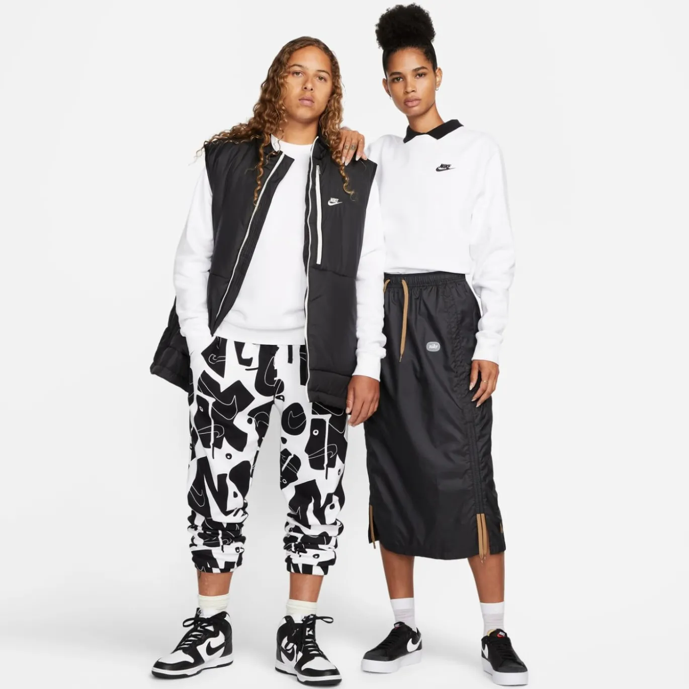 Nike Sportswear Club Fleece Crew Sweater Wit Zwart
