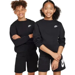 Nike Sportswear Club Fleece Crew Sweater Kids Zwart Wit