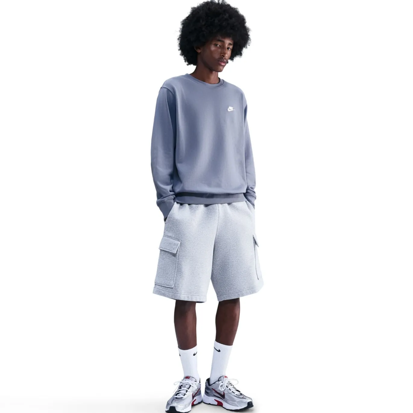 Nike Sportswear Club Fleece Crew Sweater Lichtpaars Wit