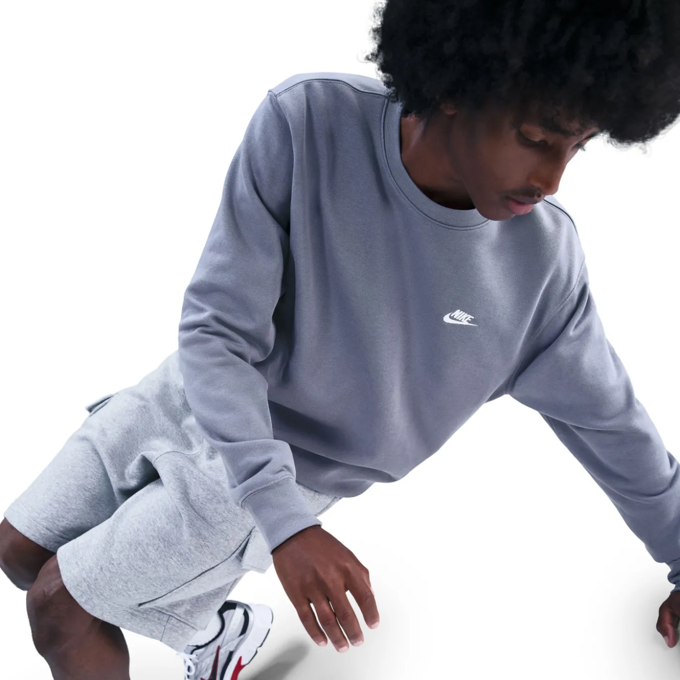 Nike Sportswear Club Fleece Crew Sweater Lichtpaars Wit