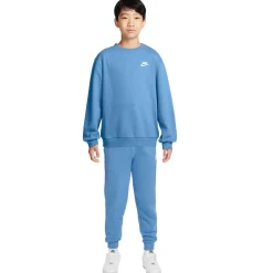 Nike Sportswear Club Fleece Crew Trainingspak Kids Blauw Wit