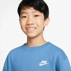 Nike Sportswear Club Fleece Crew Trainingspak Kids Blauw Wit