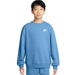 Nike Sportswear Club Fleece Crew Trainingspak Kids Blauw Wit