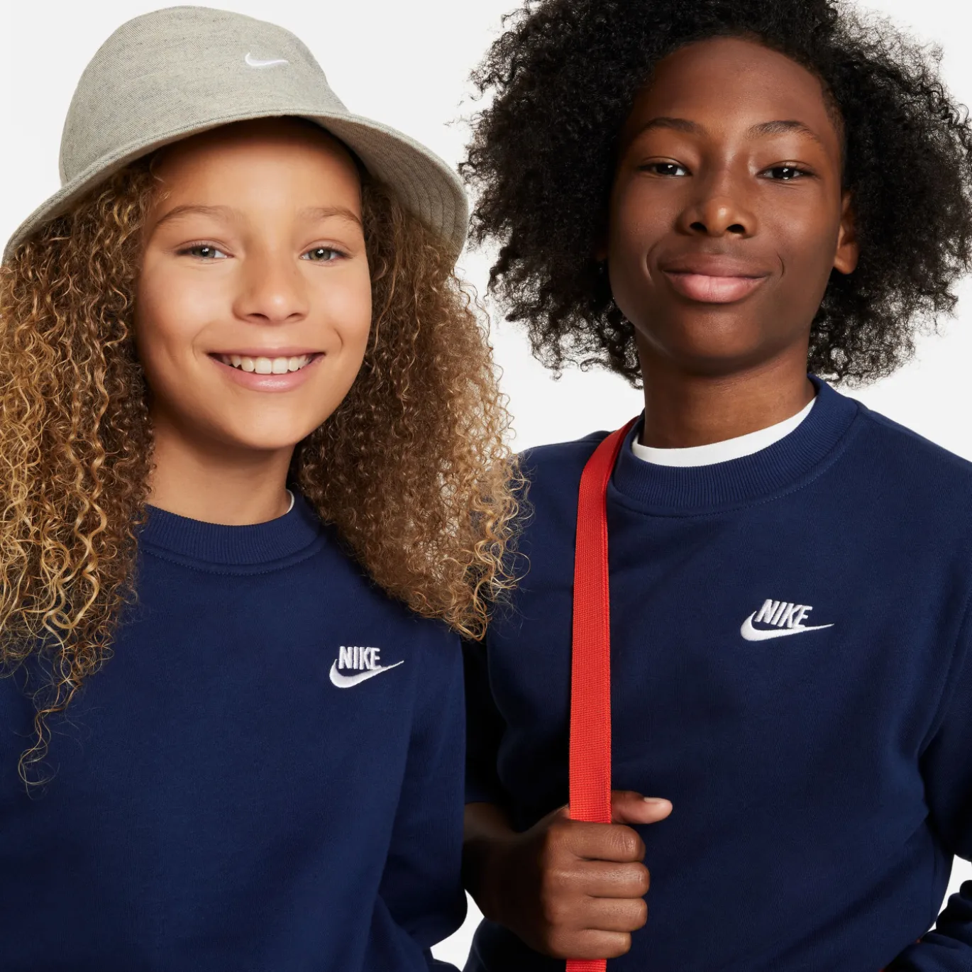 Nike Sportswear Club Fleece Crew Trainingspak Kids Donkerblauw Wit