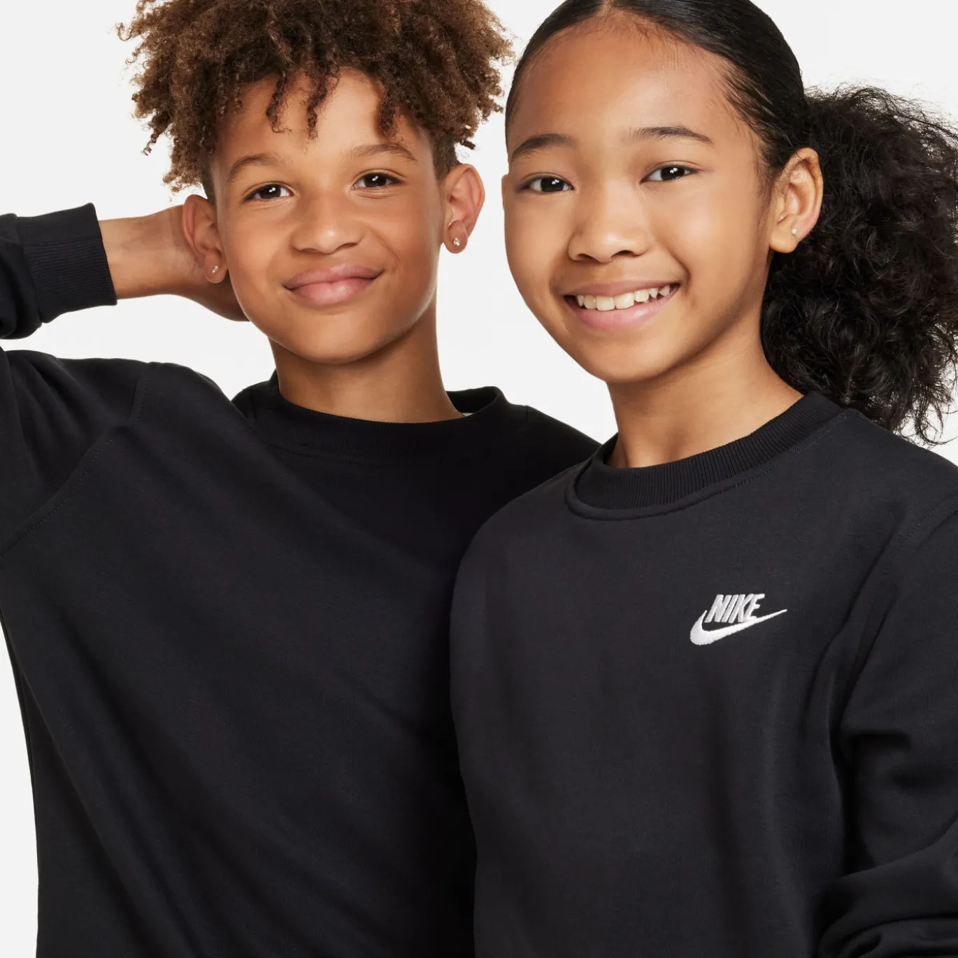 Nike Sportswear Club Fleece Crew Trainingspak Kids Zwart Wit